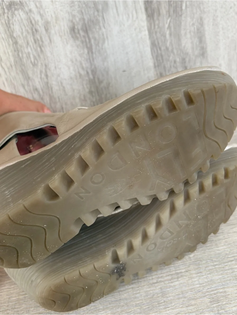Fly London Yema Peep Toe Wedge Sandals Womens Size 40 - 9 - 9.5 Beige